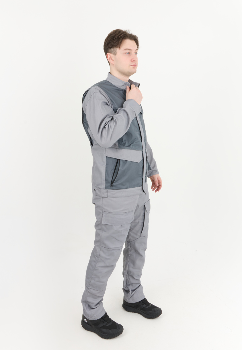 Антарес Костюм ИТР с полукомбинезоном NEW ENERGY (смесовая, серый/т.серый)